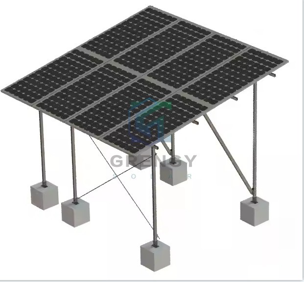 Concrete Block Solar Ground Mounting Frame System